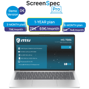 ScreenSpec Pro Offers - display software for components and retail prices on PCs