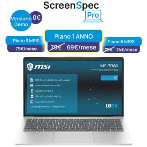 Offerte ScreenSpec Pro - software per la visualizzazione dei componenti e dei prezzi di vendita sui PC