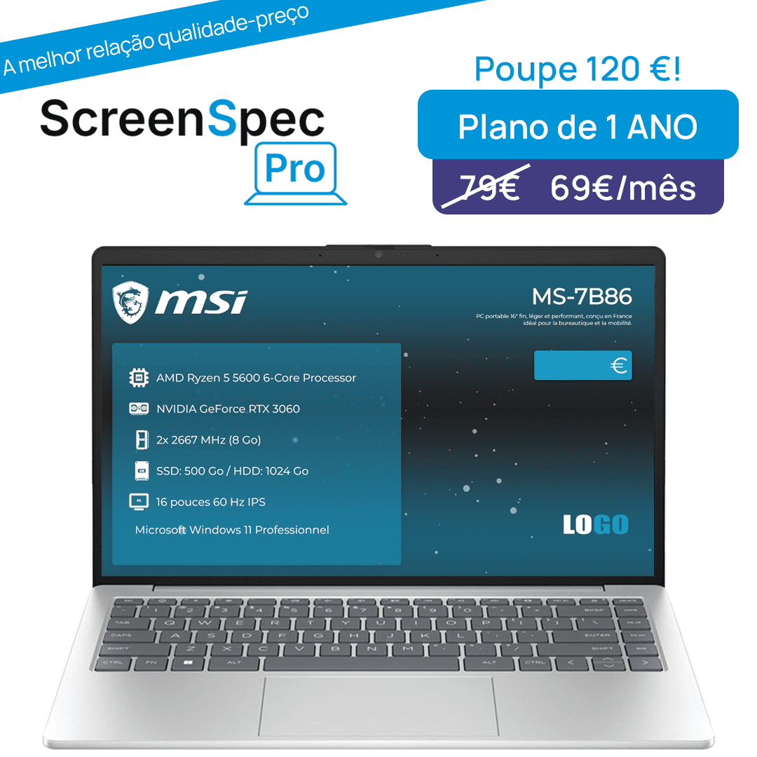 Oferta ScreenSpec Pro - Licença de 1 ano
