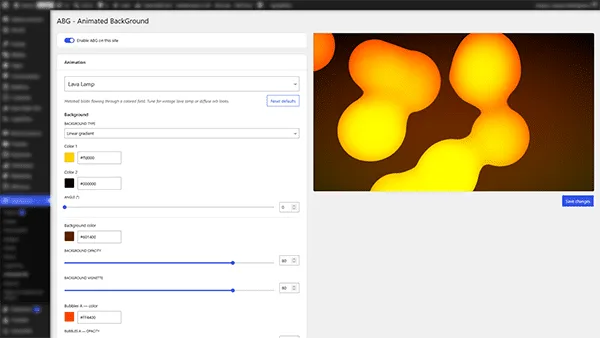 Interface ABG WordPress Adanced BackGround